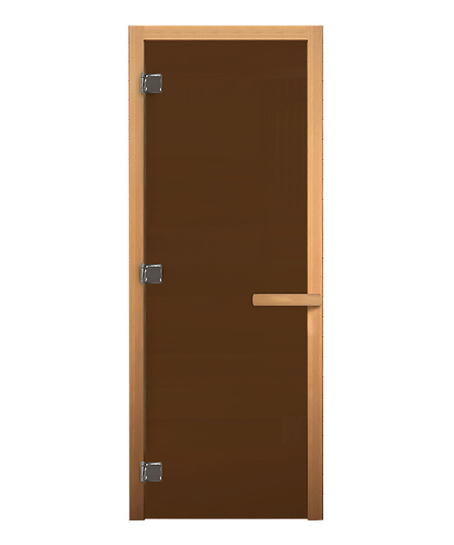 Дверь стекло Бронза 180х70 (8мм, 3 петли 716 GB) (ХВОЯ)