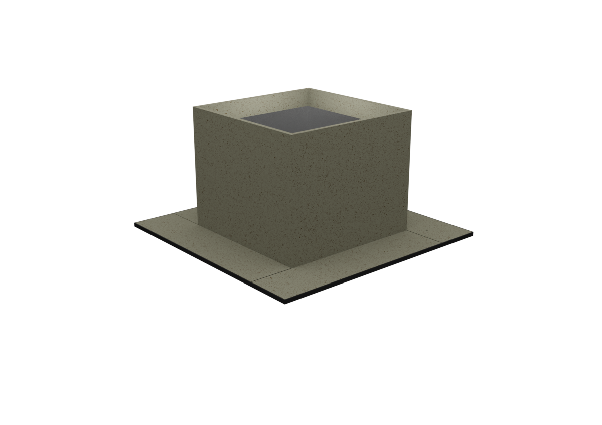 Потолочно проходной узел Н (430/0,5 мм + мин./max t=600° C / эмаль /600° черная) Ф200 — изображение 2