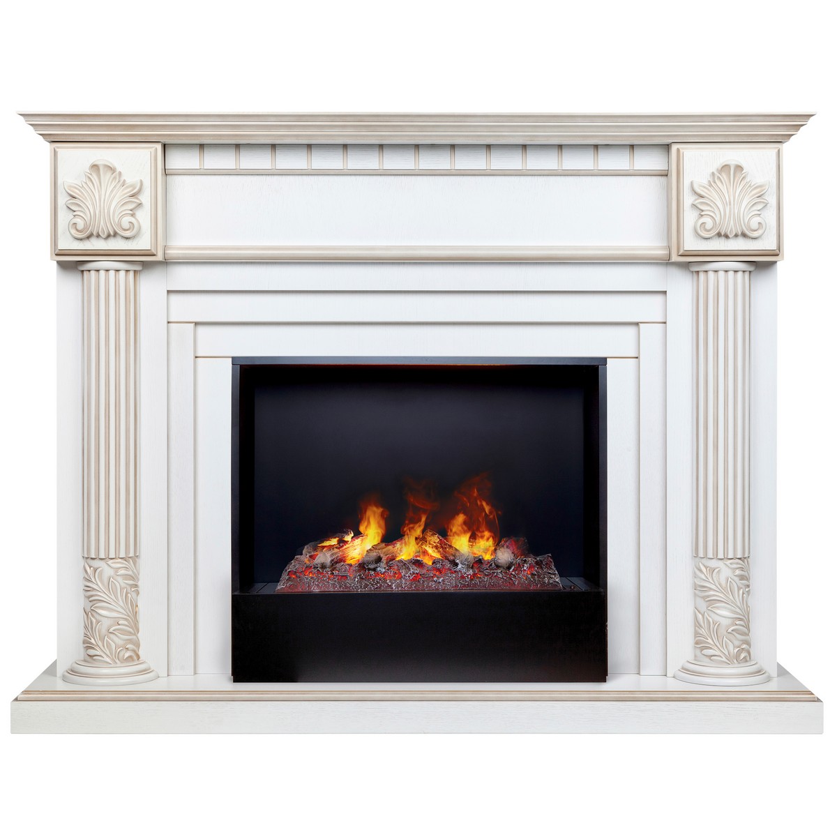 Электрокамин RealFlame Imperia 26/33 WT белый дуб с золотой патиной с очагом 3D Cassette 630