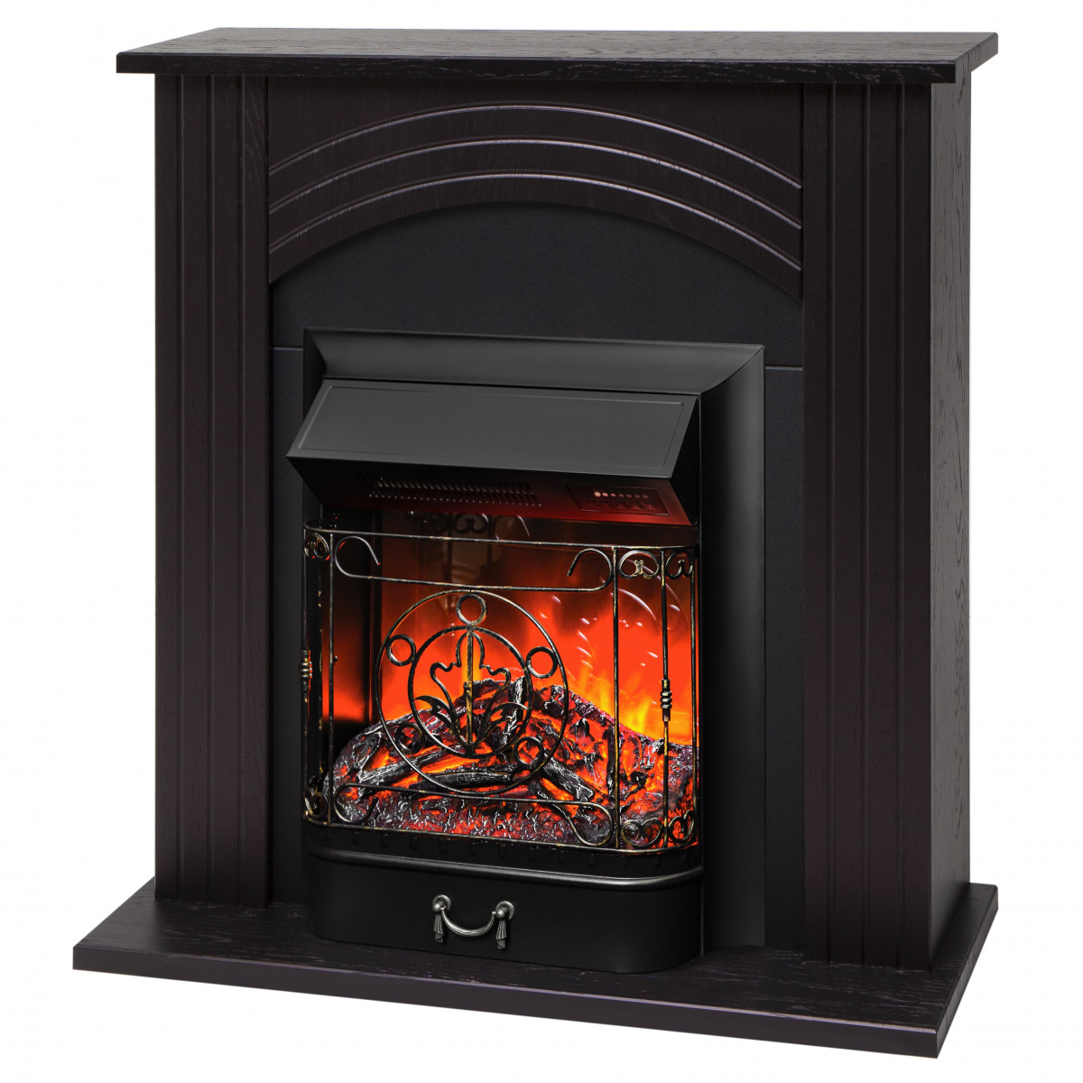 Электрокамин RealFlame Hanna DN орех с очагом Majestic Lux Black RC