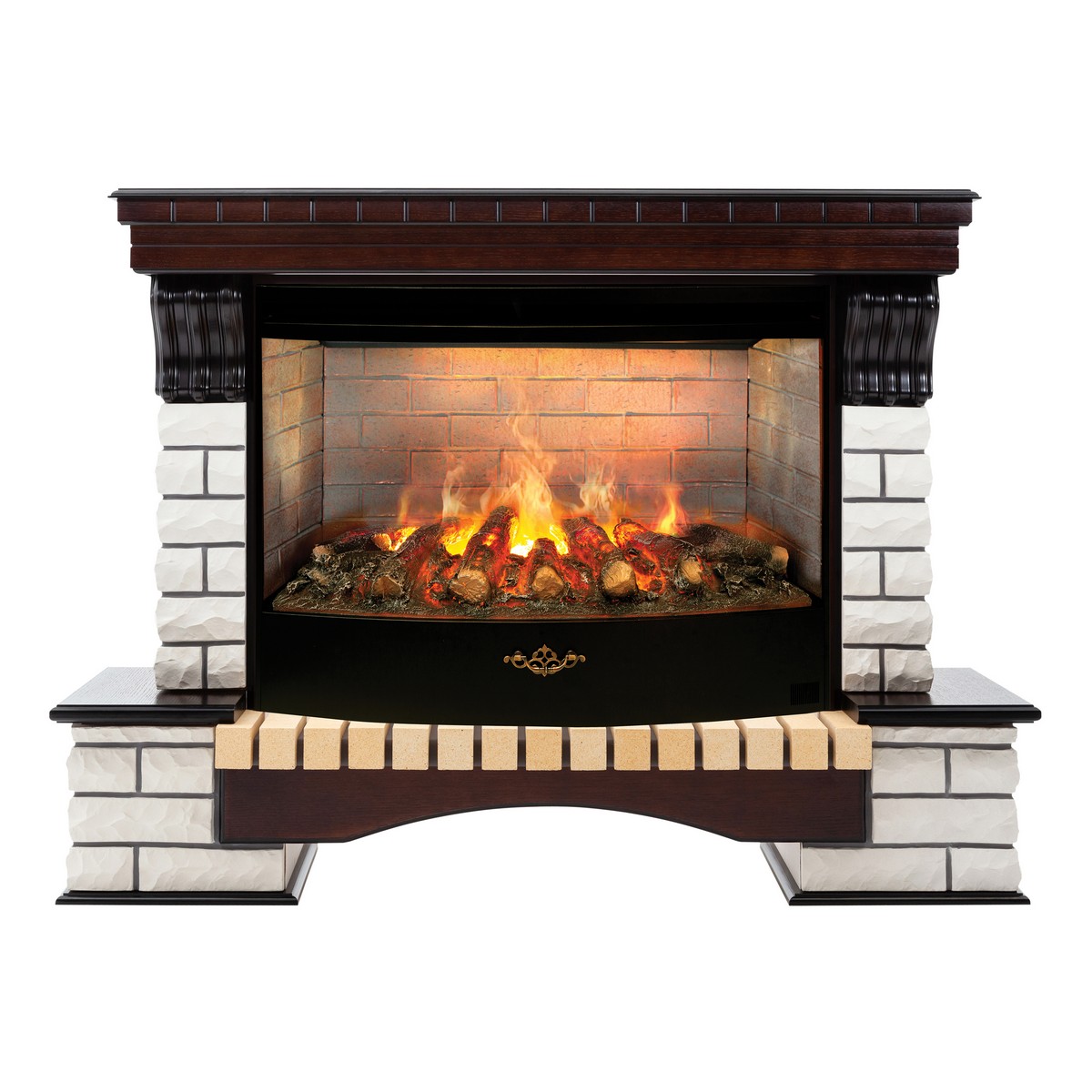 Электрокамин RealFlame Country 33/33W AO античный дуб с очагом 3D Firestar 33