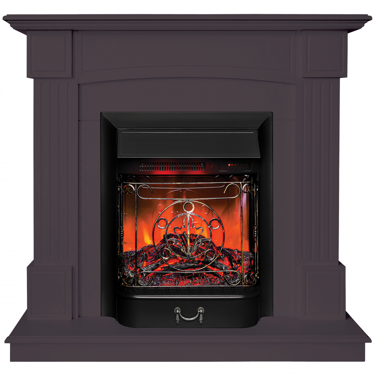 Электрокамин RealFlame Andrea STD GR цвет мрамор серый с очагом Majestic Lux Black RC