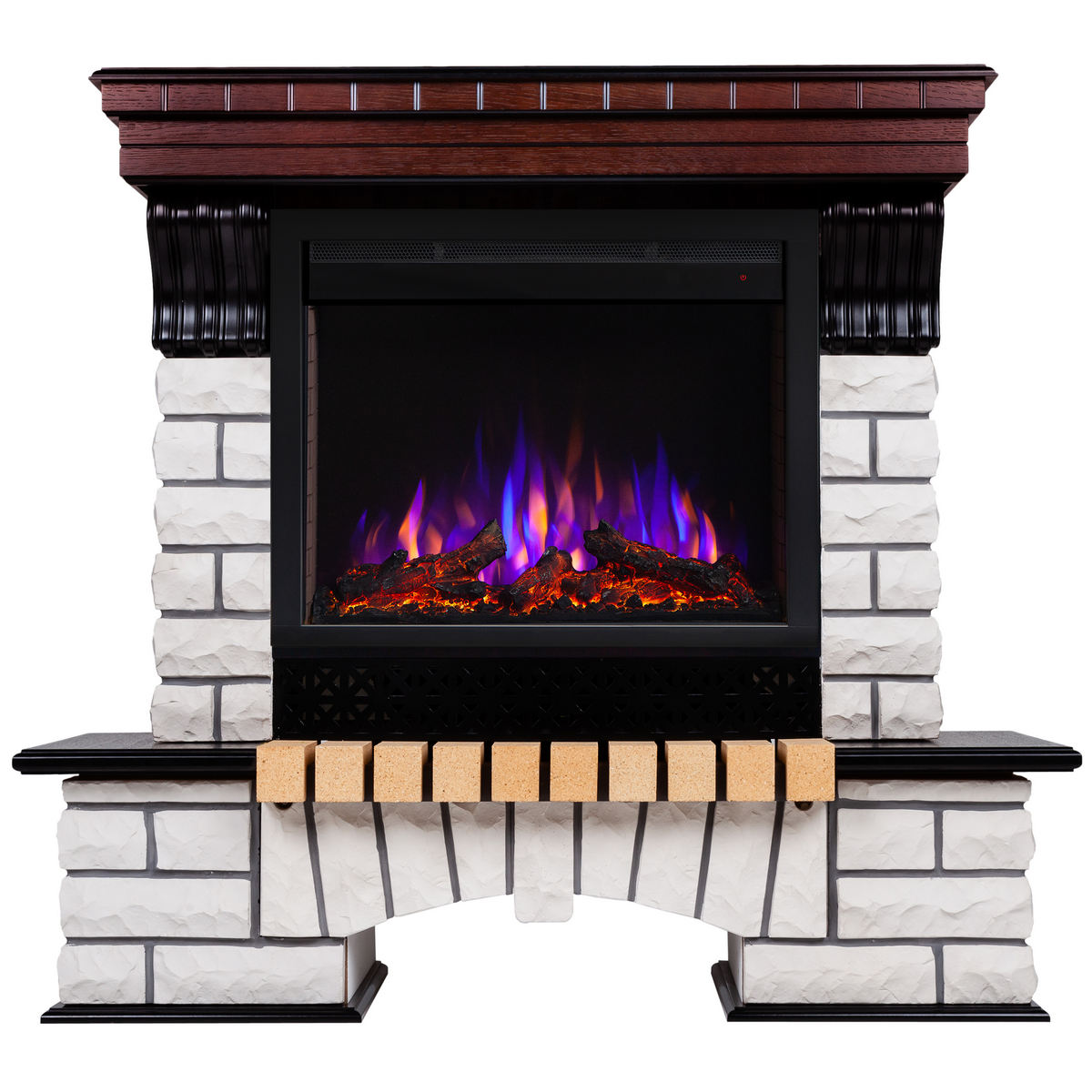 Электрокамин RealFlame Country AO античный дуб с очагом Saphir 25,5