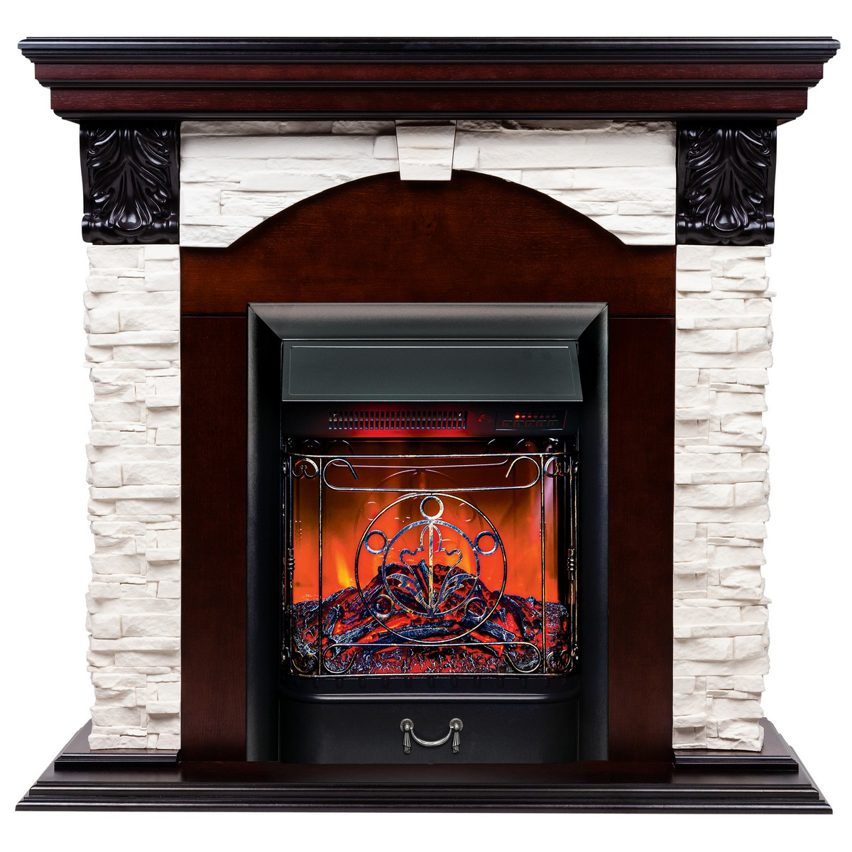 Электрокамин RealFlame Dublin Lux AO античный дуб с очагом Majestic Lux Black RC