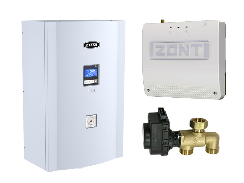 Миникотельная-SET ZOTA MK-S Plus 15 кВт (котел + клапан ГВС ZOTA BPV + ZONT SMART 2.0 с OpenTherm)
