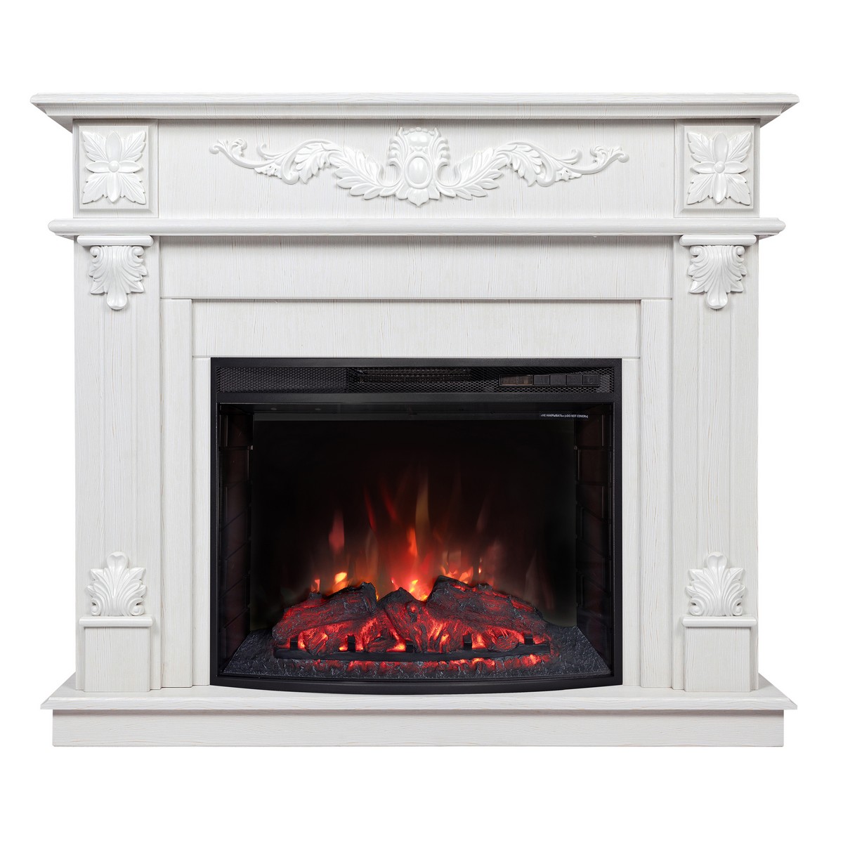 Электрокамин RealFlame Philadelphia 25,5/26 WT белое золото с очагом Evrika 25,5 LED