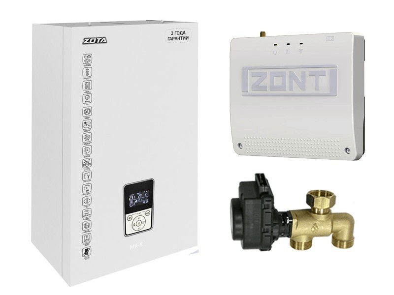 Миникотельная-SET ZOTA MK-X 15 кВт (котел + клапан ГВС ZOTA BPV + ZONT SMART 2.0 c OpenTherm)